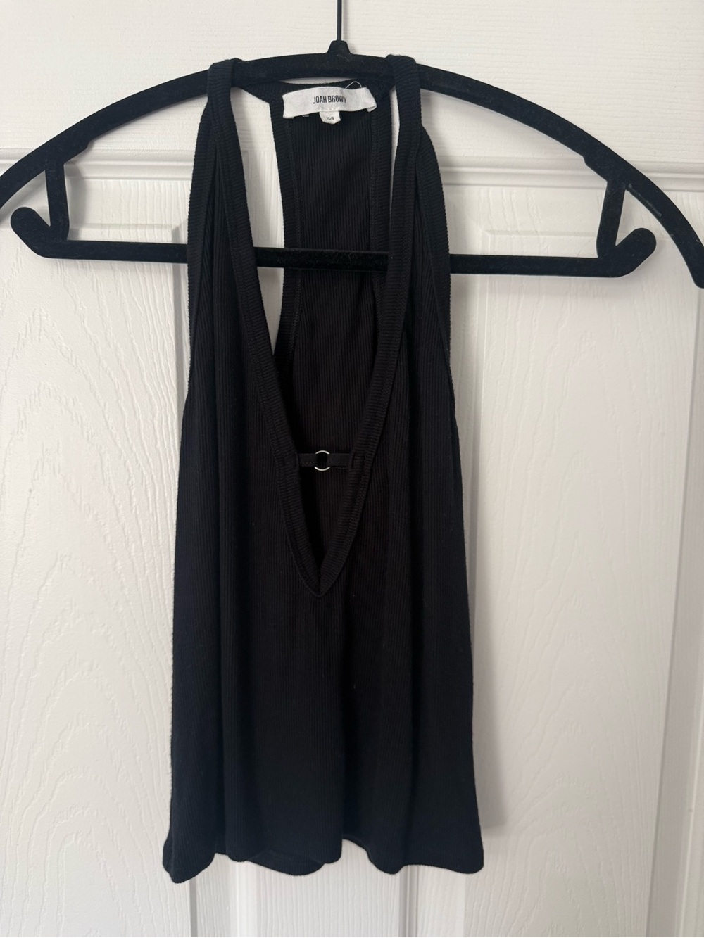 Joah brown plunge racerback tank top